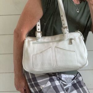 Stone Mountain USA Shoulder Bag Pebbled Leather White